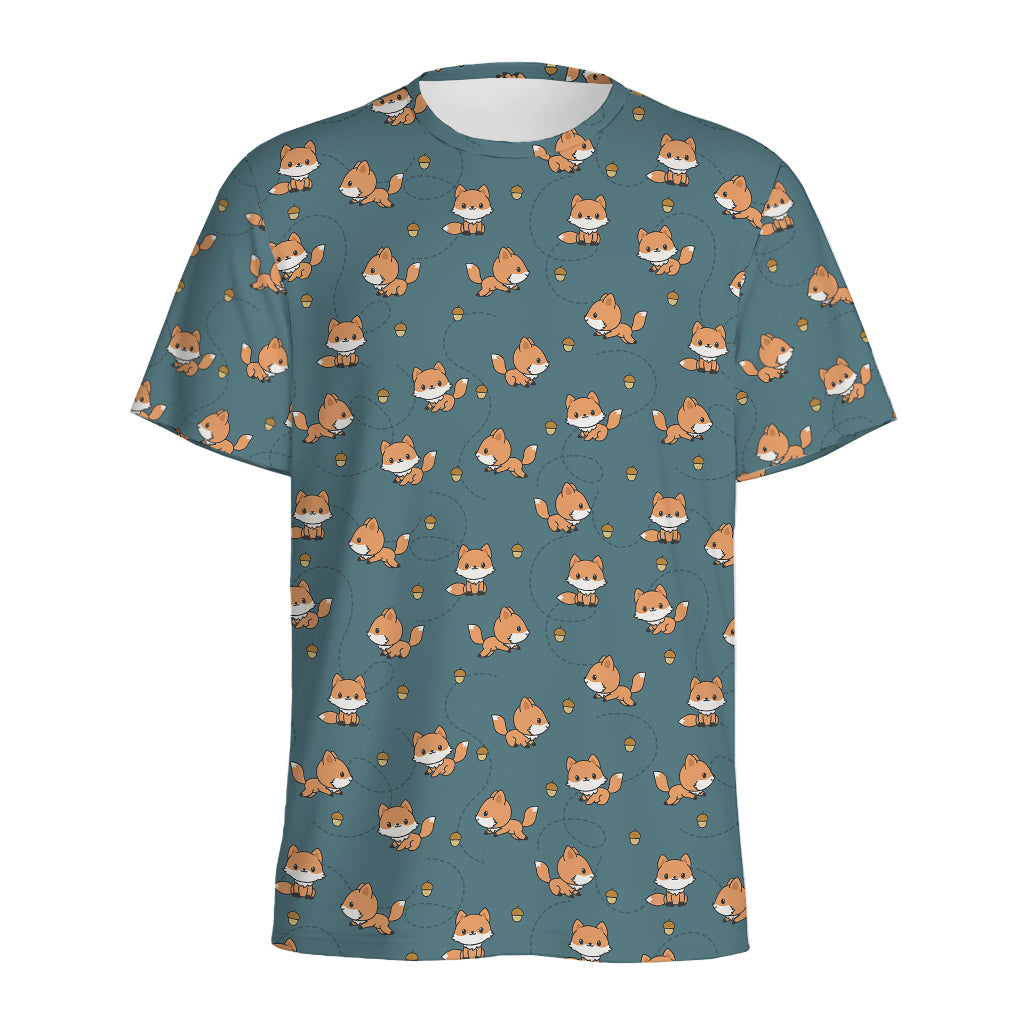 Baby Fox Pattern Print Men's Sports T-Shirt