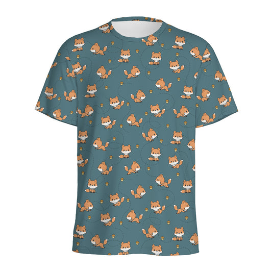 Baby Fox Pattern Print Men's Sports T-Shirt