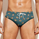 Baby Fox Pattern Print Men's Swim Briefs