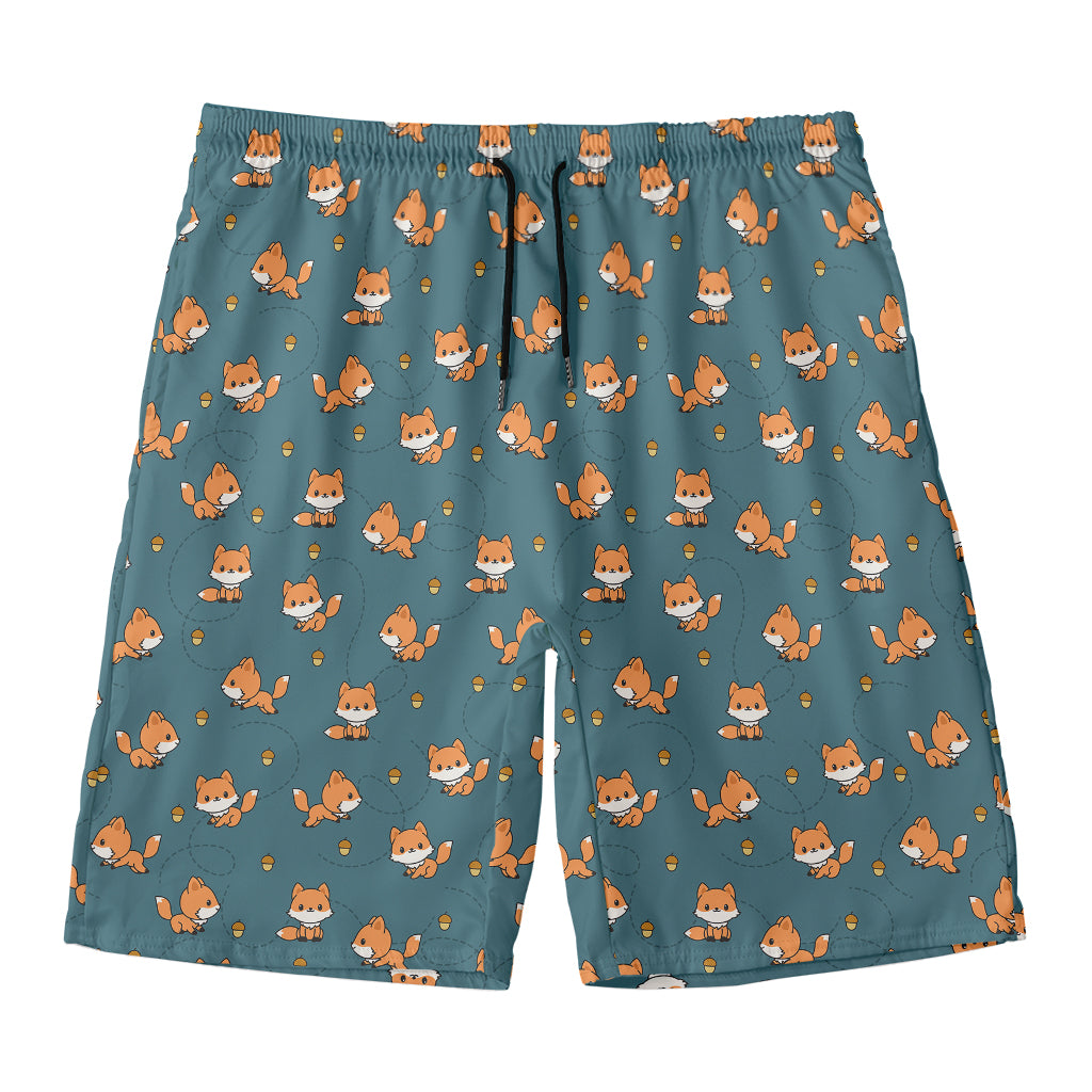 Baby Fox Pattern Print Men's Swim Trunks