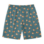 Baby Fox Pattern Print Men's Swim Trunks