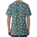 Baby Fox Pattern Print Men's Velvet T-Shirt