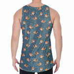Baby Fox Pattern Print Men's Velvet Tank Top