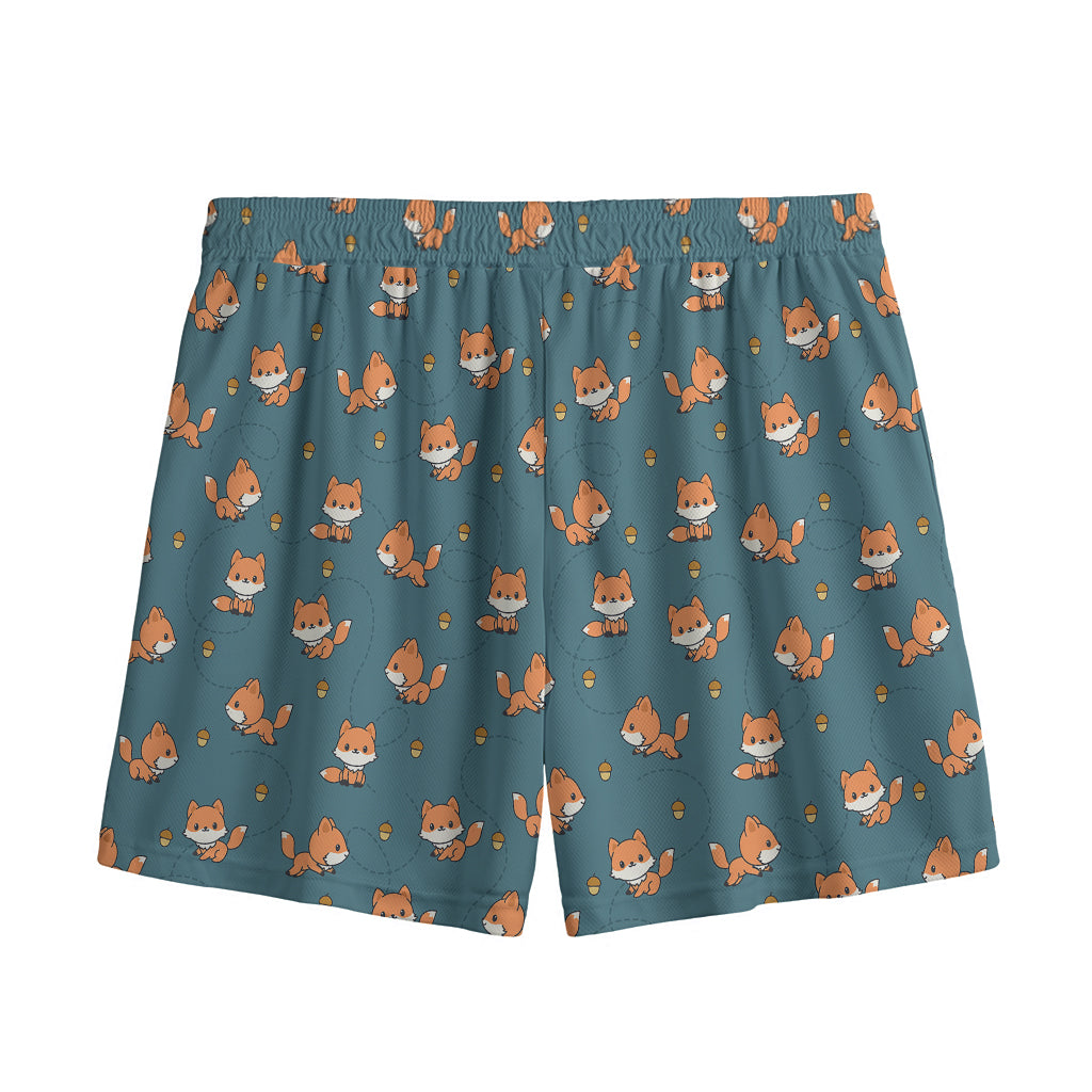 Baby Fox Pattern Print Mesh Shorts