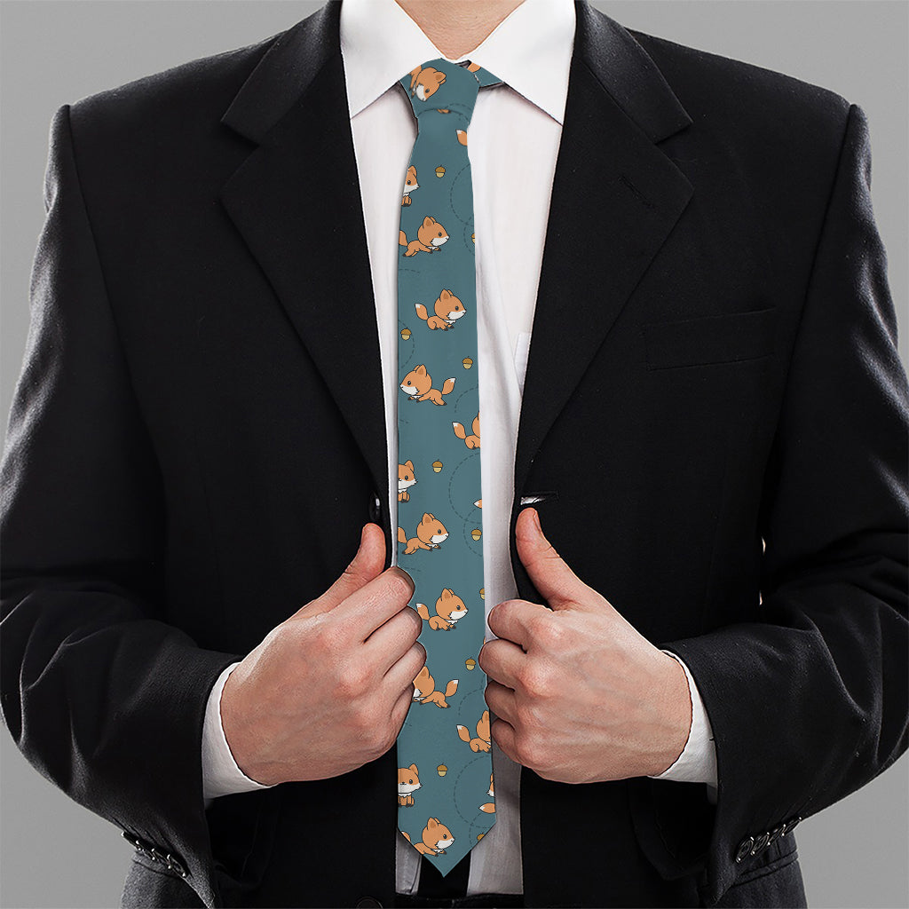 Baby Fox Pattern Print Necktie