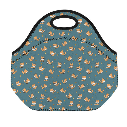 Baby Fox Pattern Print Neoprene Lunch Bag