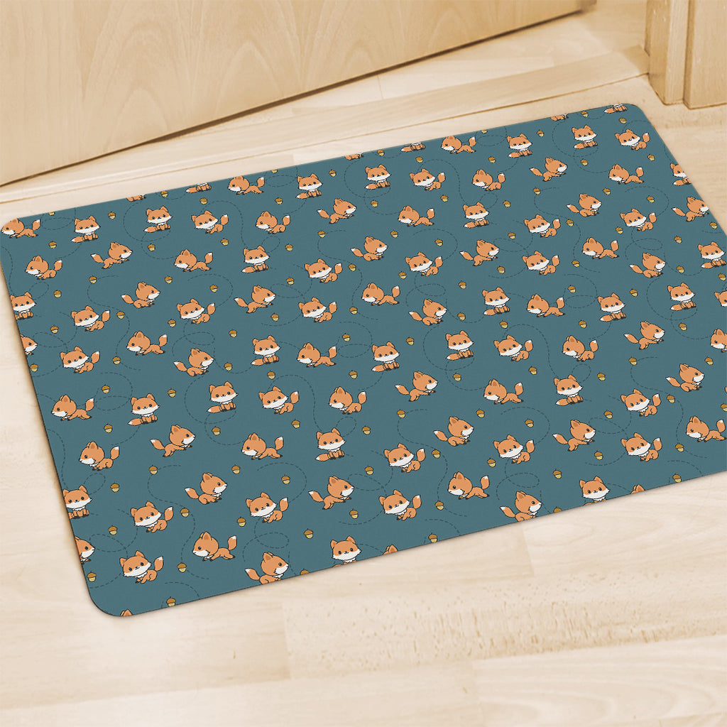 Baby Fox Pattern Print Polyester Doormat