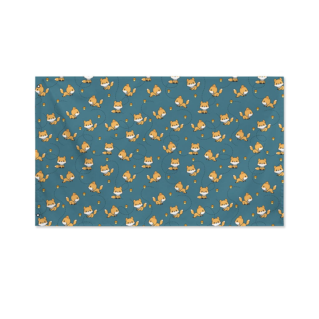 Baby Fox Pattern Print Polyester Flag