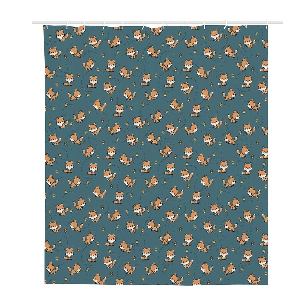 Baby Fox Pattern Print Polyester Shower Curtain