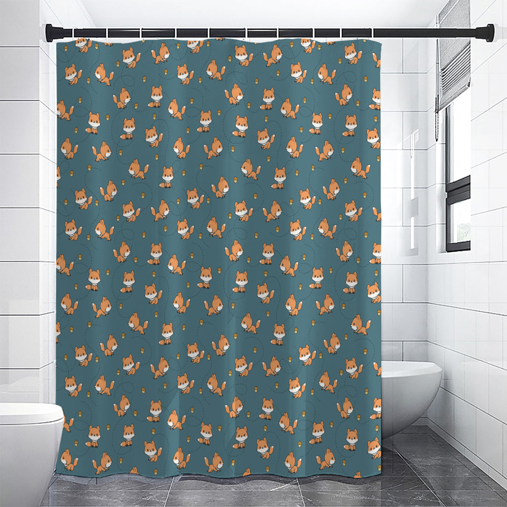 Baby Fox Pattern Print Premium Shower Curtain