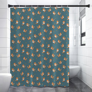 Baby Fox Pattern Print Premium Shower Curtain