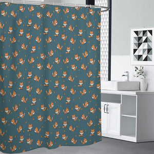 Baby Fox Pattern Print Premium Shower Curtain