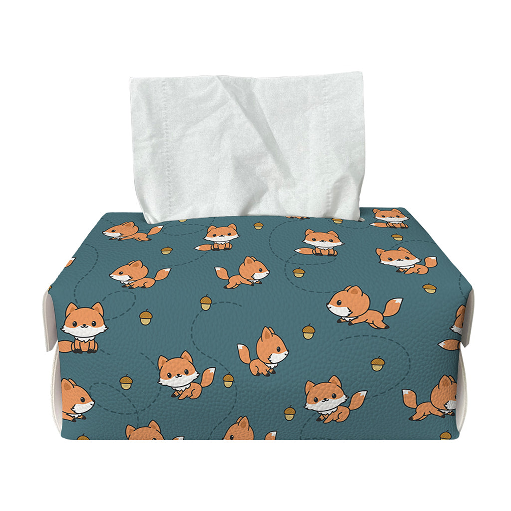 Baby Fox Pattern Print Rectangle Tissue Box Cover