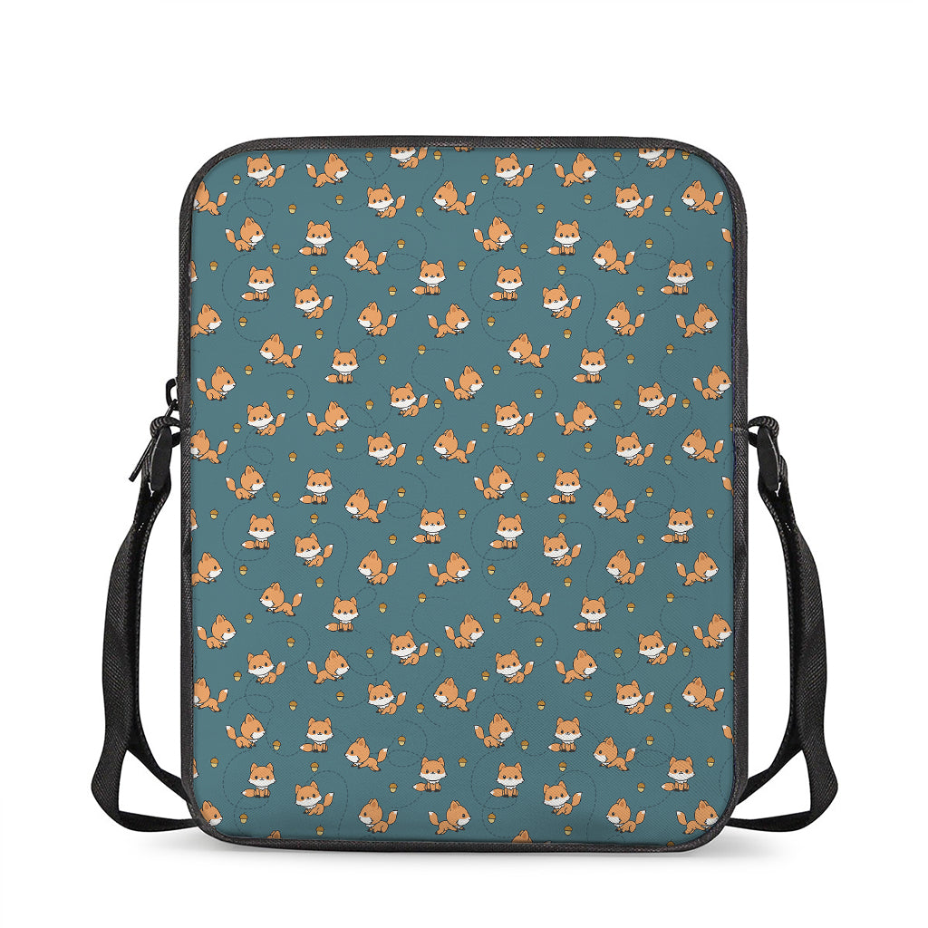 Baby Fox Pattern Print Rectangular Crossbody Bag