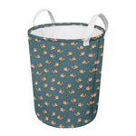 Baby Fox Pattern Print Round Laundry Basket