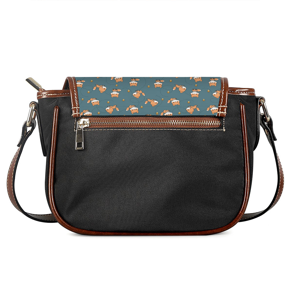 Baby Fox Pattern Print Saddle Bag