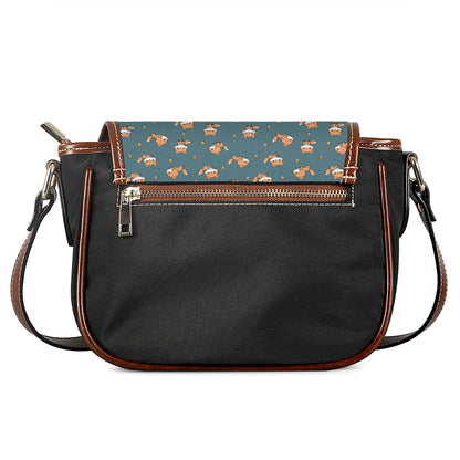 Baby Fox Pattern Print Saddle Bag