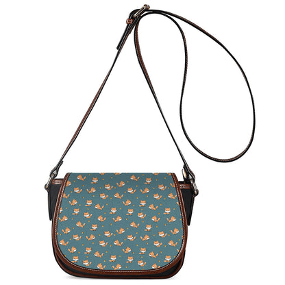 Baby Fox Pattern Print Saddle Bag