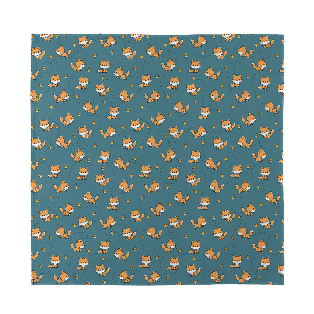 Baby Fox Pattern Print Silk Bandana