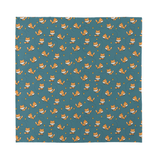 Baby Fox Pattern Print Silk Bandana