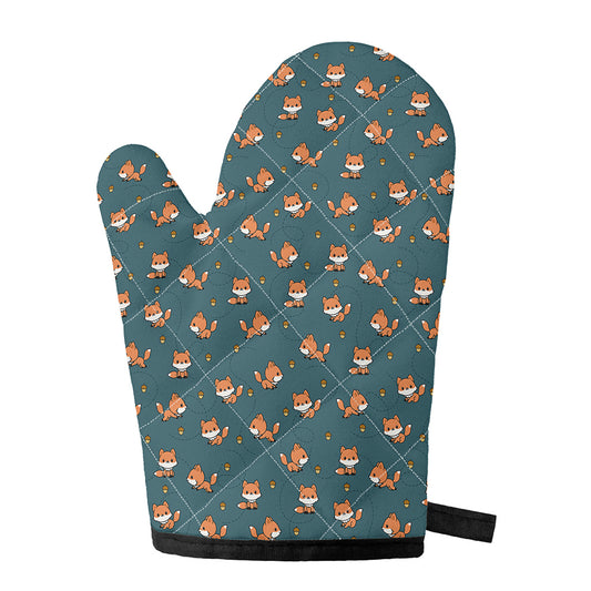 Baby Fox Pattern Print Single Oven Mitt