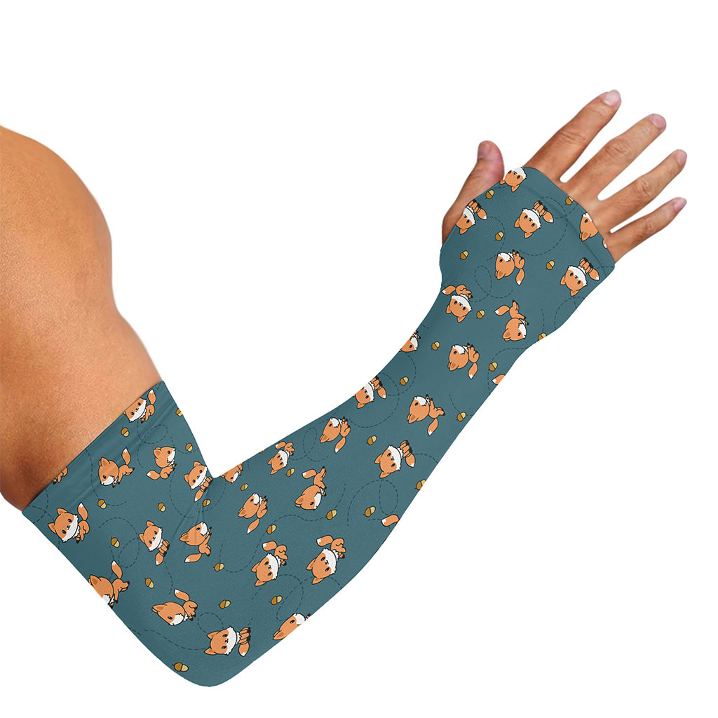 Baby Fox Pattern Print Sun Protection Arm Sleeves