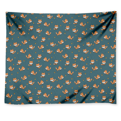 Baby Fox Pattern Print Tapestry