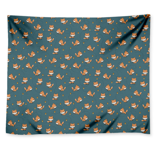 Baby Fox Pattern Print Tapestry