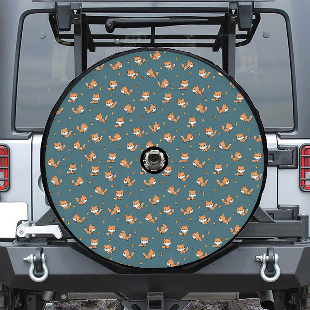 Baby Fox Pattern Print Tire Cover With Camera Hole