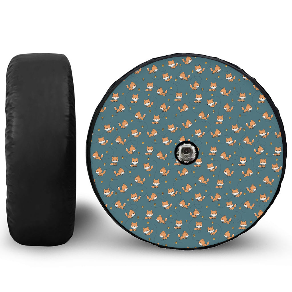 Baby Fox Pattern Print Tire Cover With Camera Hole