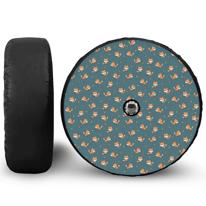 Baby Fox Pattern Print Tire Cover With Camera Hole