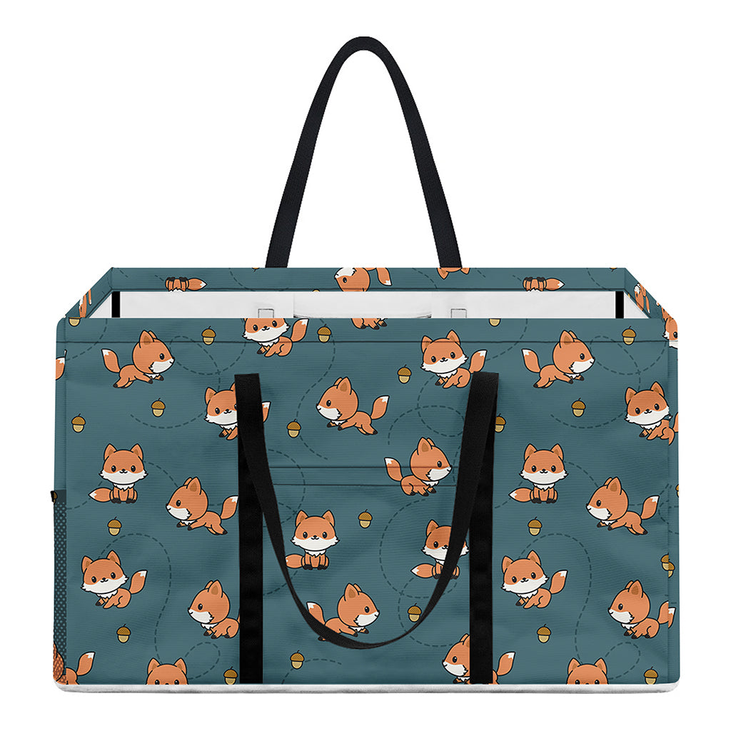 Baby Fox Pattern Print Utility Tote Bag