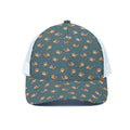 Baby Fox Pattern Print White Mesh Trucker Hat