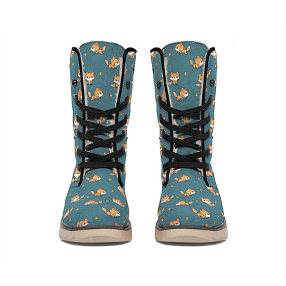 Baby Fox Pattern Print Winter Boots