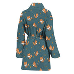 Baby Fox Pattern Print Women's Bathrobe