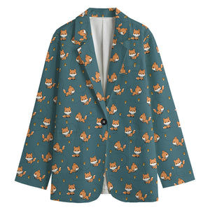 Baby Fox Pattern Print Women's Blazer