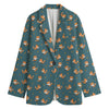 Baby Fox Pattern Print Women's Blazer