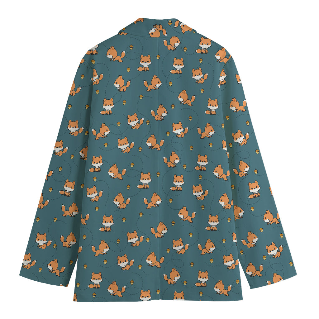 Baby Fox Pattern Print Women's Blazer