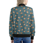 Baby Fox Pattern Print Women's Bomber Jacket