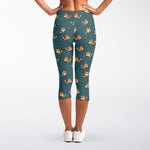 Baby Fox Pattern Print Women's Capri Leggings