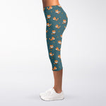Baby Fox Pattern Print Women's Capri Leggings