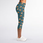 Baby Fox Pattern Print Women's Capri Leggings