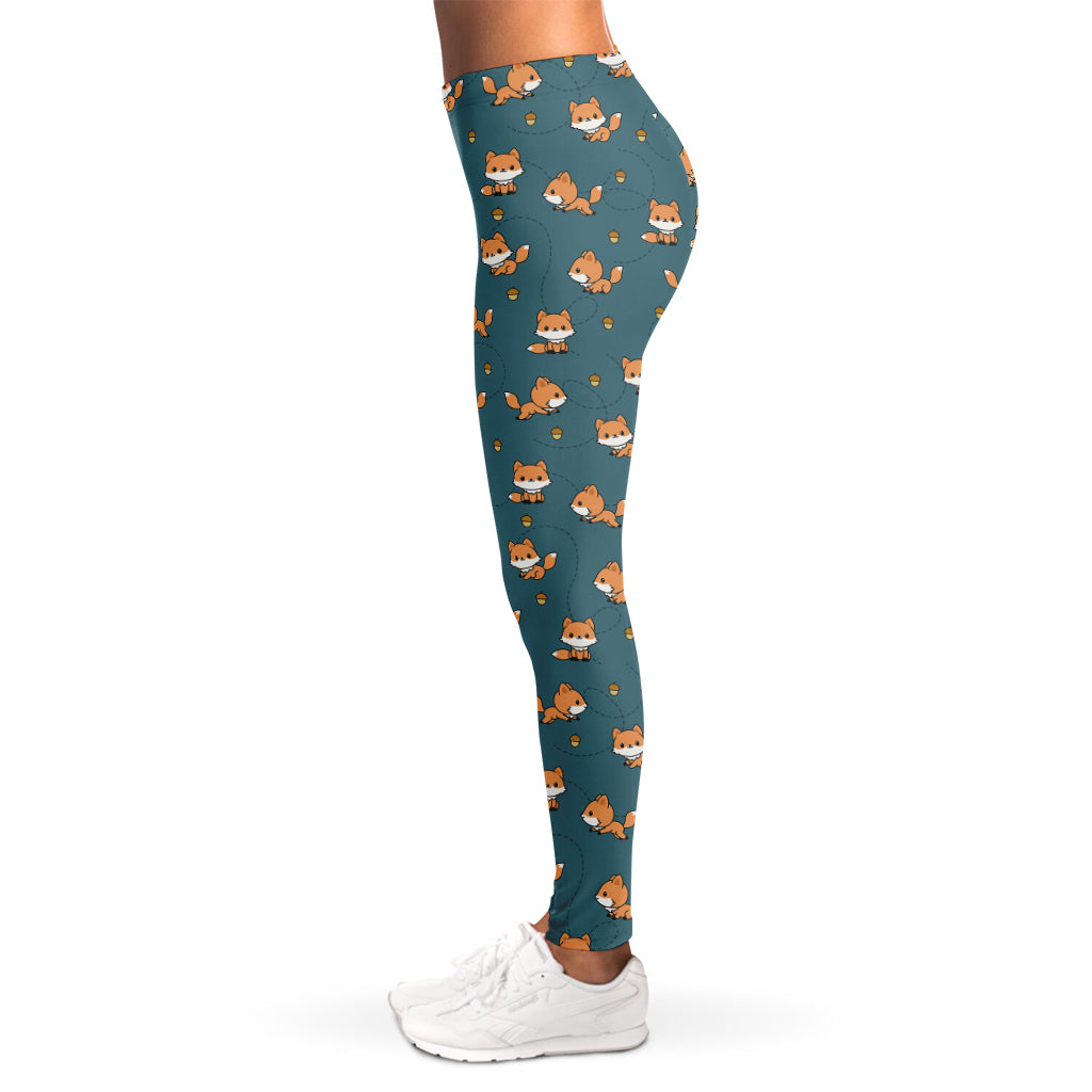 Baby Fox Pattern Print Women's Leggings