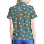 Baby Fox Pattern Print Women's Polo Shirt