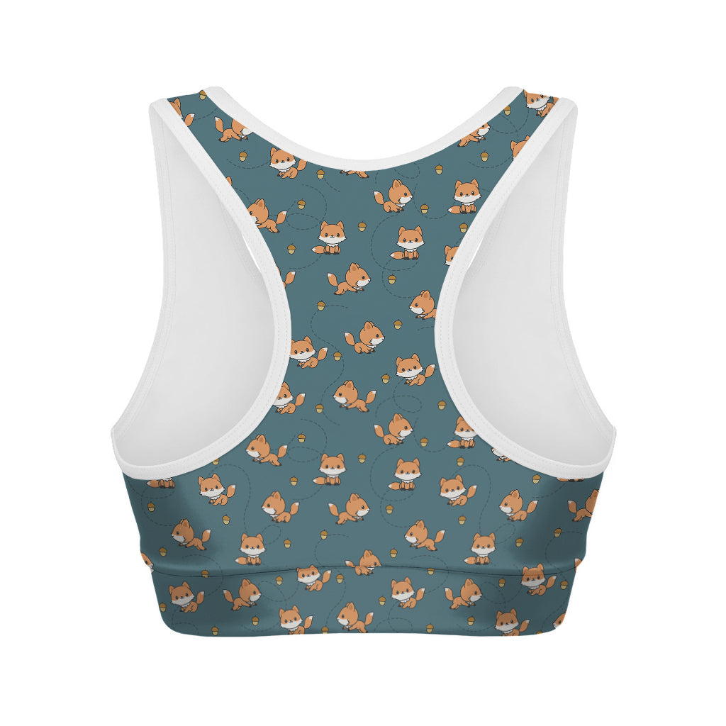 Baby Fox Pattern Print Women's Sports Bra