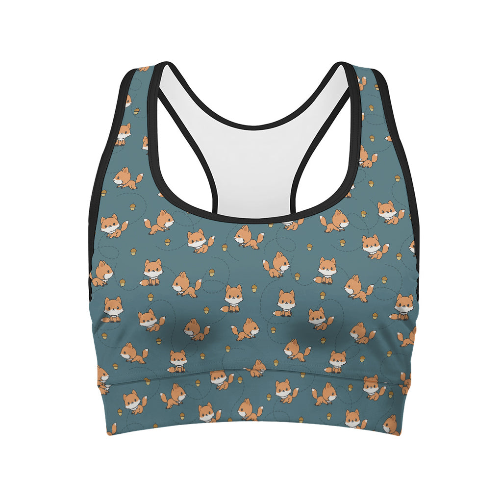 Baby Fox Pattern Print Women's Sports Bra