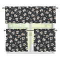 Baby Koala And Floral Pattern Print 3 Piece Kitchen Curtains