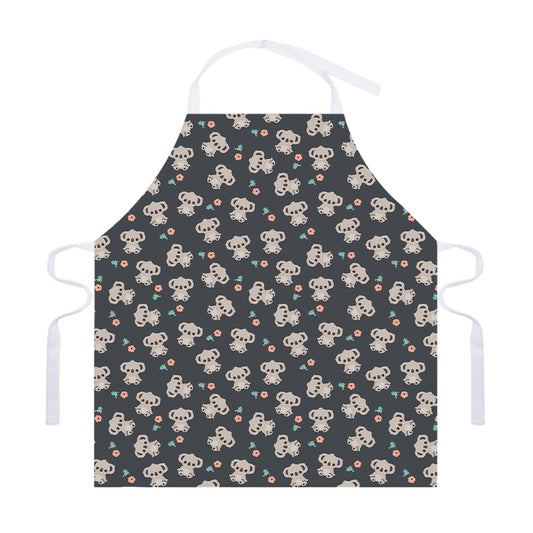 Baby Koala And Floral Pattern Print Adjustable Apron