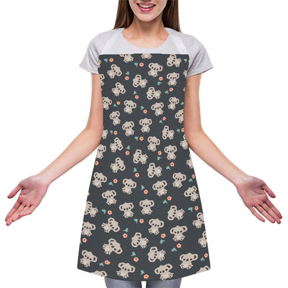 Baby Koala And Floral Pattern Print Adjustable Apron