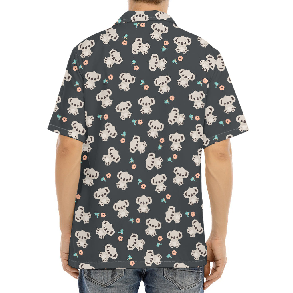Baby Koala And Floral Pattern Print Aloha Shirt